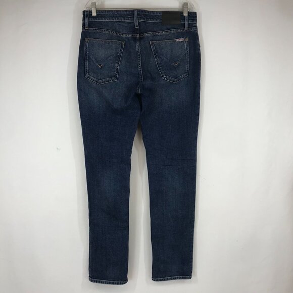 HUDSON - MEN'S 33 - BLUE DENIM BLAKE SLIM STRAIGHT COTTON BLEND JEANS - Picture 4 of 8